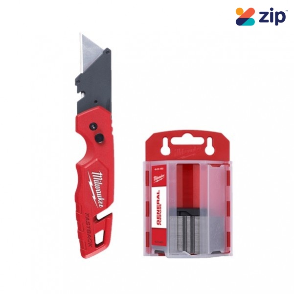 Milwaukee 48221504 - Fastback Folding Utility Knife and 50 Pack Blade Set Cutting Knives