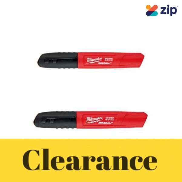 Milwaukee 48223102 - 2 Pack INKZALL Black Medium Point Marker