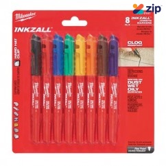 Milwaukee 48223107 - 8 Pack INKZALL Fine Point Assorted Coloured Markers