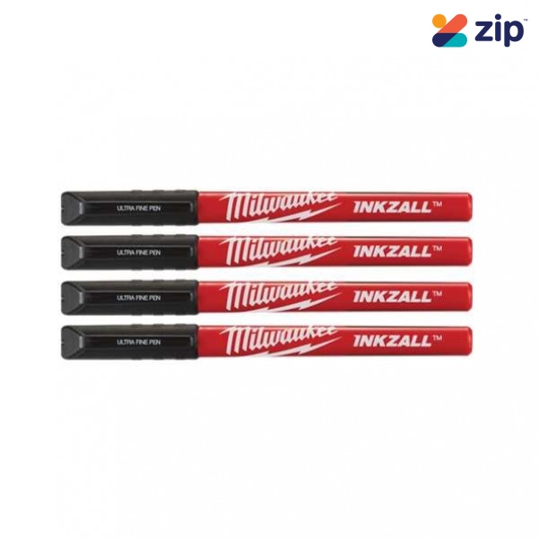 Milwaukee 48223164 - 4 Pack INKZALL Black Ultra Fine Point Pens