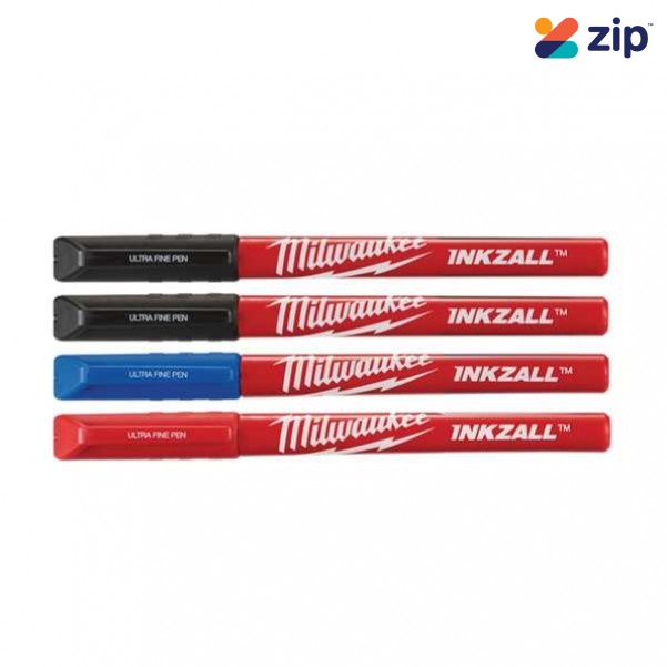 Milwaukee 48223165 - 4 Pack INKZALL Coloured Ultra Fine Point Pens