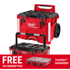 Milwaukee 48228427+48228425 - PACKOUT Low Profile Rolling Tool Box + PACKOUT Large Tool Box