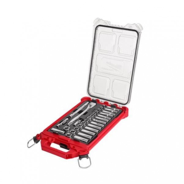 Milwaukee 48229482 - 32 Piece 3/8” Drive Metric Ratchet & Socket Set with PACKOUT Socket Sets