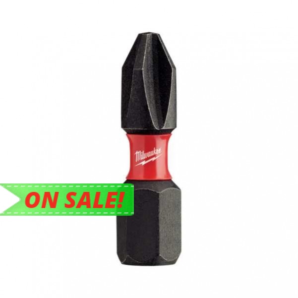 Milwaukee 48324601 - 5 Pack PH2 x 25mm SHOCKWAVE Insert Bits Milwaukee Accessories