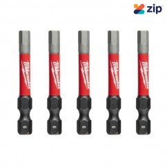 Milwaukee 48324690 - 5-Pack 6mm 50mm (2") SHOCKWAVE Hex Power Bits