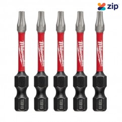 Milwaukee 48324693 - 5 Pack 50mm (2") TXB015 SHOCKWAVE Power Bit Security Torx