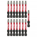 Milwaukee 48325010 - 15-Pack 50mm (2") SHOCKWAVE Square #2 Power Bit Driver & Drill Bits