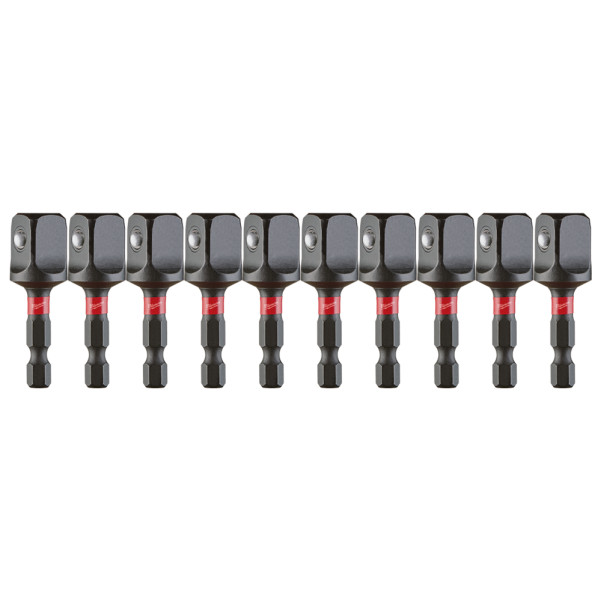 Milwaukee 48325734 - SHOCKWAVE Power Bit Socket Adapter 1/4" Hex to 1/2" Square - 10pk Milwaukee 48325734 - SHOCKWAVE Power Bit Socket Adapter 1/4" Hex to 1/2" Square - 10pk