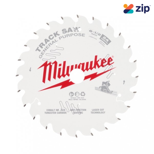 Milwaukee 48400624 - 165mm 6-1/2" 24T Fibre Cement Track Saw Blade Milwaukee Accessories