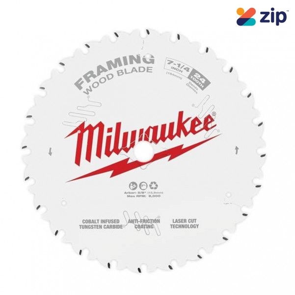 Milwaukee 48418720 - 184mm (7-1/4") Framing 24T Circular Saw Blade (Single Pack)