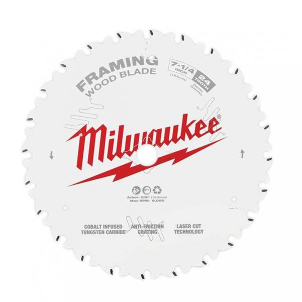 Milwaukee 48418720 - 184mm (7-1/4") Framing 24T Circular Saw Blade (Single Pack)