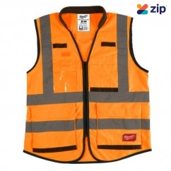 Milwaukee 48735051- Premium High Visibility Orange Safety Vest - S/M