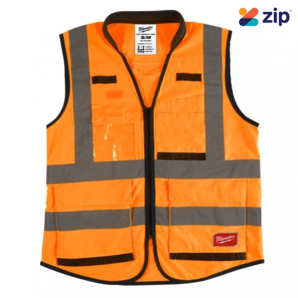 Milwaukee 48735051- Premium High Visibility Orange Safety Vest - S/M