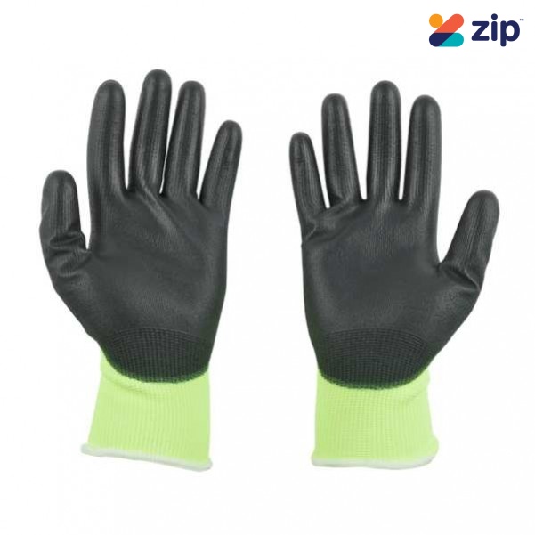 Milwaukee 48738912 - Hi-Vis Cut 1(A) Polyurethane Dipped Gloves - L Gloves