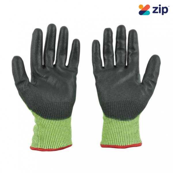 Milwaukee 48738950 - Hi-Vis Cut 5(E) Polyurethane Dipped Gloves - S  Gloves