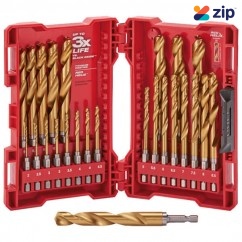 Milwaukee 48894861 - 2-13mm 25 Piece SHOCKWAVE Red Helix Metric Titanium Drill Bit Set