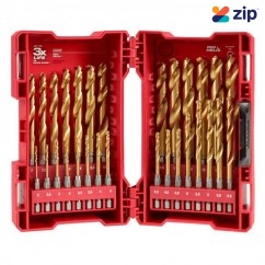 Milwaukee 48894862 - 2-13mm 29 Piece SHOCKWAVE Red Helix Metric Titanium Drill Bit Set