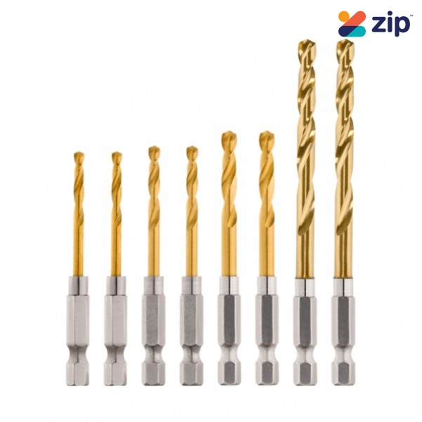 Milwaukee 48894868 - 8 Piece SHOCKWAVE Red Helix Titanium Drill Bit Drill/Driver Bit Sets
