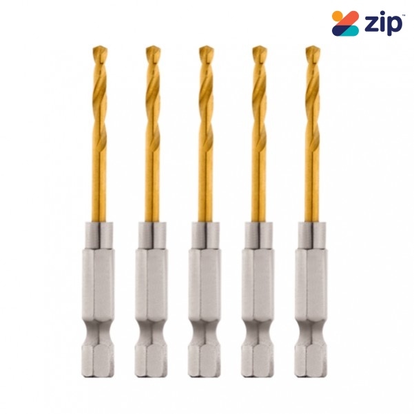 Milwaukee 48894905 - 5 pack 3mm SHOCKWAVE Red Helix Titanium Drill Bit Drill/Driver Bit Sets