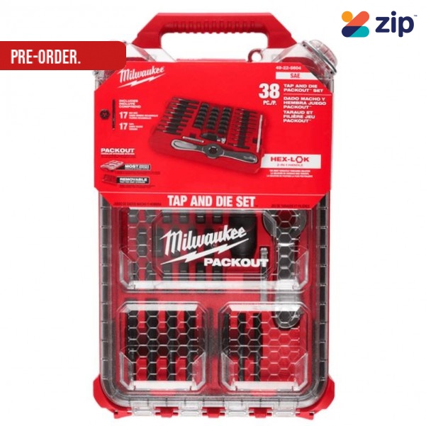 Milwaukee 49225604 - 38pce SAE Tap and Die PACKOUT Set 