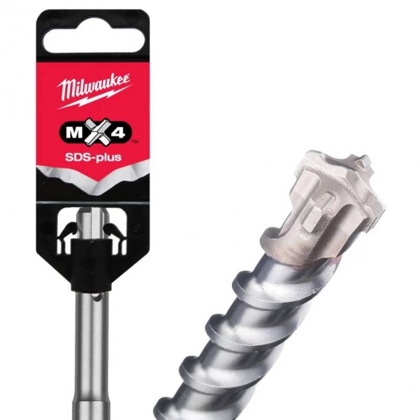 Milwaukee 4932399335 - MX4 30 X 250MM 4-cutter SDS-PLUS TCT Hammer Drill Bit Milwaukee Accessories
