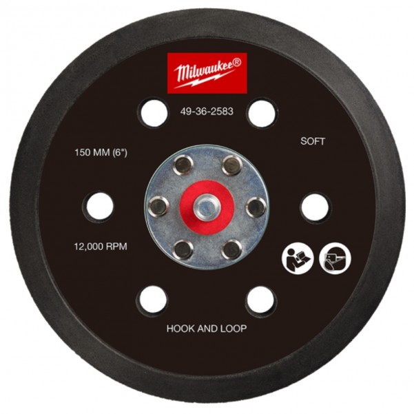 Milwaukee 49362583 - 150mm Soft Hook and Loop Sander Backing Pad Sanding Discs, Papers & Wheels