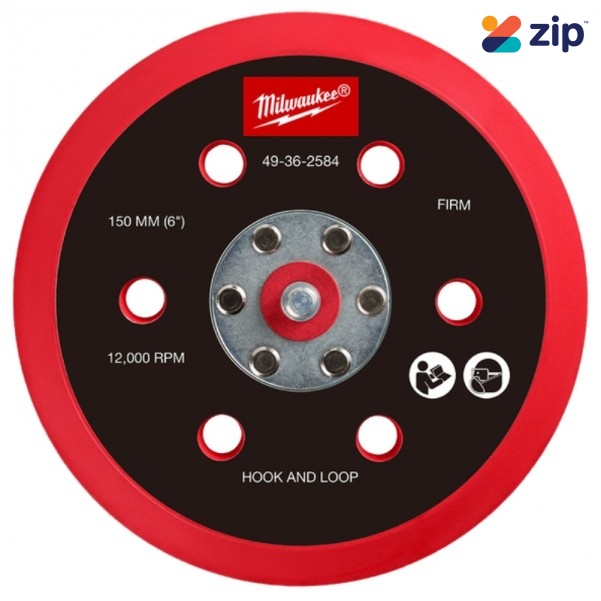 Milwaukee 49362584 - 150mm Firm Hook and Loop Sander Backing Pad Suits M12FROS500 Sanding Discs, Papers & Wheels