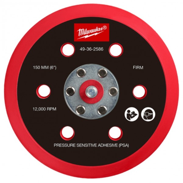 Milwaukee 49362586 - 150mm Firm Pressure Sensitive Adhesive Sander Backing Pad Suits M12FROS500 Sanding Discs, Papers & Wheels