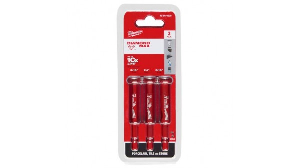 Milwaukee 49560500 5mm 6mm 8mm 3PC Max Diamond Grit Hole Saw Set