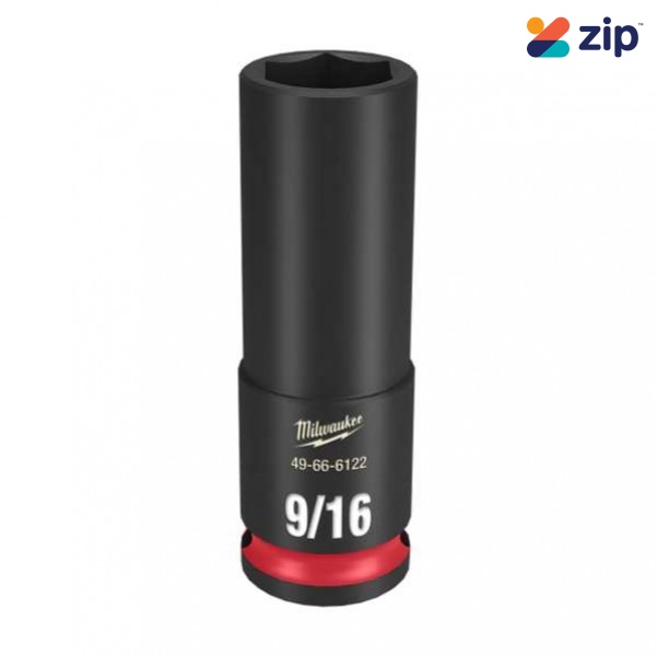 Milwaukee 49666122 - 3/8" Drive 9/16" Deep 6 Point Shockwave Impact Socket Sockets & Accessories