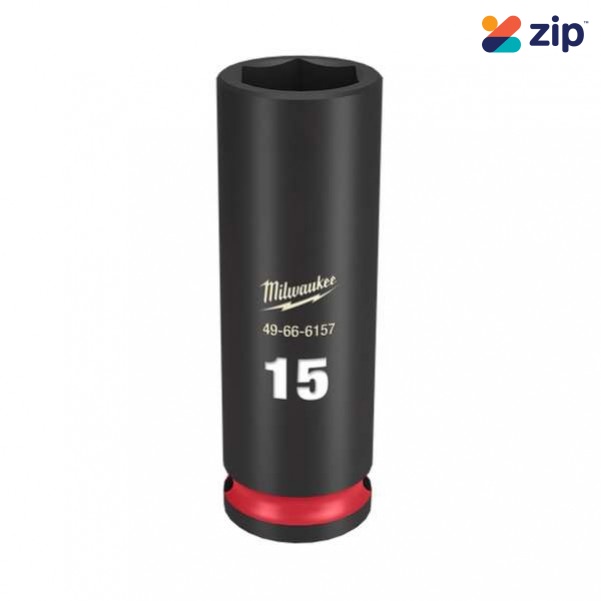 Milwaukee 49666157 - 3/8" Drive 15mm Deep 6 Point Impact Socket Sockets & Accessories