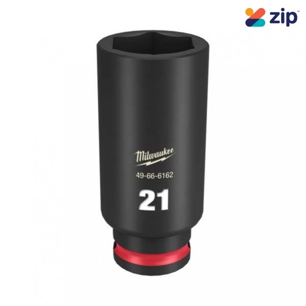 Milwaukee 49666162 - 3/8" Drive 21mm Deep 6 Point Impact Socket Sockets & Accessories