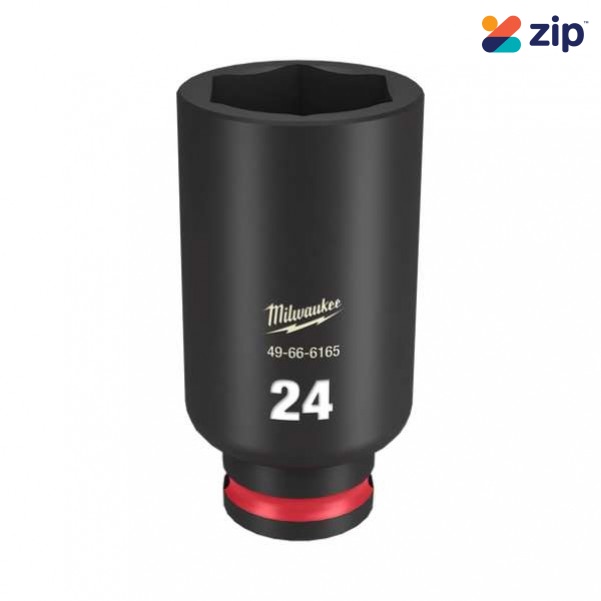 Milwaukee 49666165 - 3/8" Drive 24mm Deep 6 Point Impact Socket Sockets & Accessories