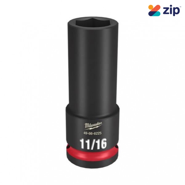 Milwaukee 49666225 - 1/2" Drive 11/16" Deep 6 Point Impact Socket Sockets & Accessories