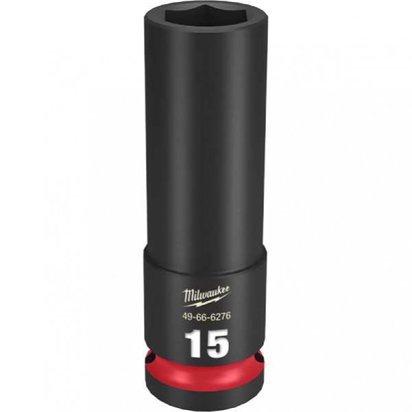 Milwaukee 49666276 - 1/2" Drive 15mm Deep 6 Point Impact Socket Sockets & Accessories