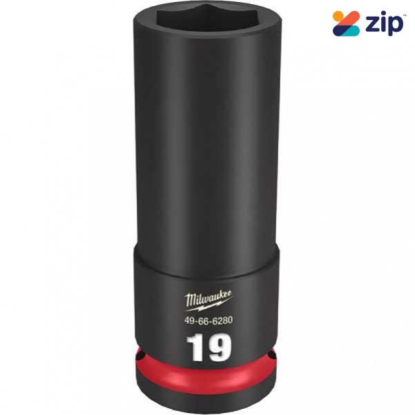 Milwaukee 49666280 - 1/2" Drive 19mm Deep 6 Point Impact Socket Sockets & Accessories