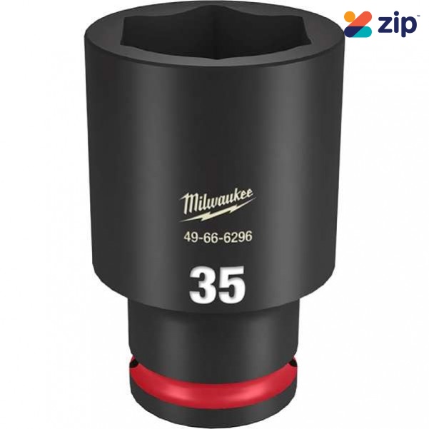 Milwaukee 49666296 - 1/2" Drive 35mm Deep 6 Point Impact Socket Sockets & Accessories