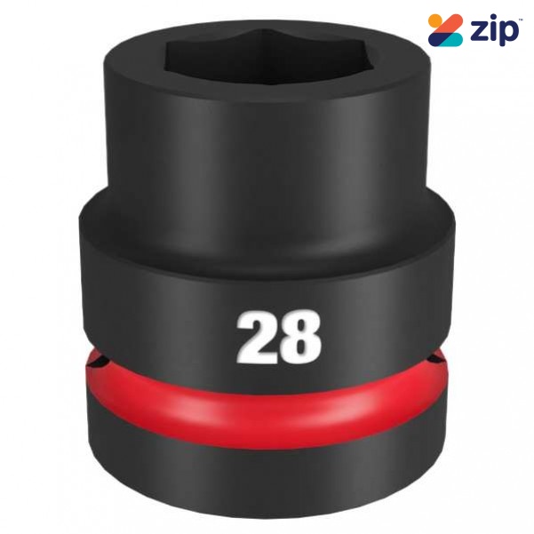 Milwaukee 49666593 - 1" Drive 28mm Standard 6 Point Impact Socket Sockets & Accessories