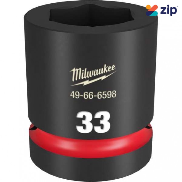 Milwaukee 49666598 - 1" Drive 33mm Standard 6 Point Impact Socket Sockets & Accessories