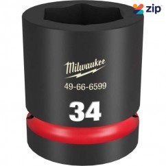Milwaukee 49666599 - 1" Drive 34mm Standard 6 Point Impact Socket Sockets & Accessories