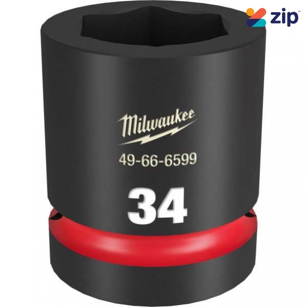 Milwaukee 49666599 - 1" Drive 34mm Standard 6 Point Impact Socket Sockets & Accessories