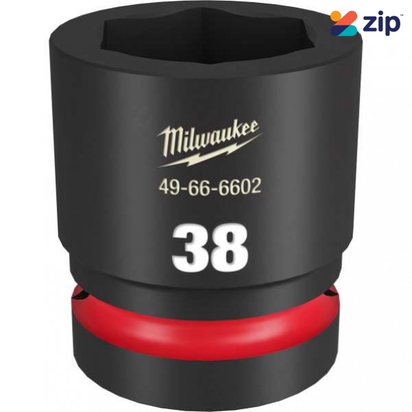 Milwaukee 49666602 - 1" Drive 38mm Standard 6 Point Impact Socket Sockets & Accessories