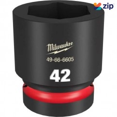 Milwaukee 49666605 - 1" Drive 42mm Standard 6 Point Impact Socket Sockets & Accessories