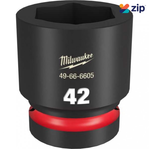 Milwaukee 49666605 - 1" Drive 42mm Standard 6 Point Impact Socket Sockets & Accessories