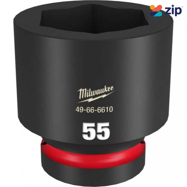 Milwaukee 49666610 - 1" Drive 55mm Standard 6 Point Impact Socket Sockets & Accessories