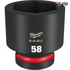 Milwaukee 49666612 - 1" Drive 58mm Standard 6 Point Impact Socket Sockets & Accessories
