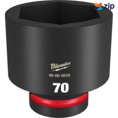 Milwaukee 49666616 - 1" Drive 70mm Standard 6 Point Impact Socket Sockets & Accessories