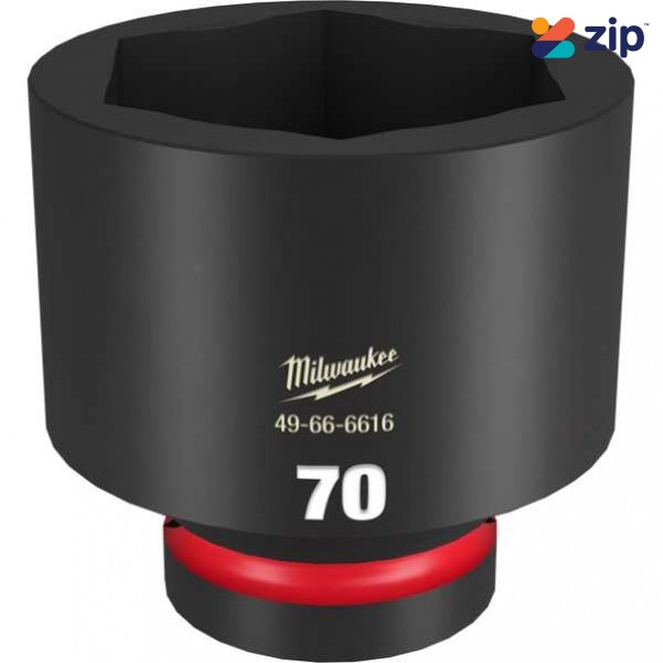 Milwaukee 49666616 - 1" Drive 70mm Standard 6 Point Impact Socket Sockets & Accessories