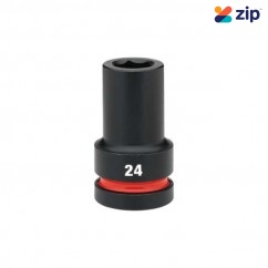 Milwaukee 49666619 - 1" Drive 24mm Deep 6 Point Impact Socket Sockets & Accessories