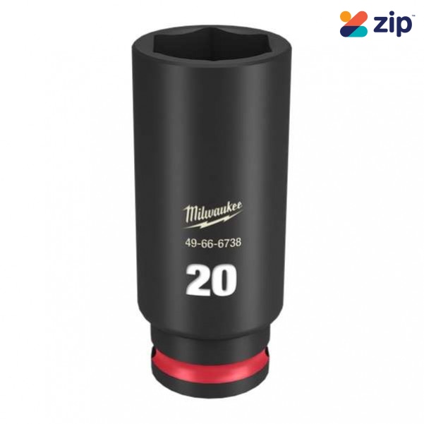 Milwaukee 49666738 - 3/8" Drive 20mm Deep 6 Point Impact Socket Sockets & Accessories